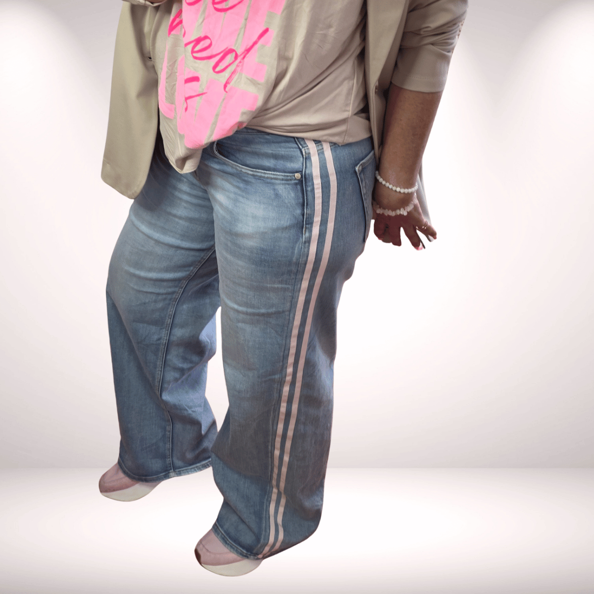 Marlene Jeans „Stripes Rosé“ – mit Seitenstreifen