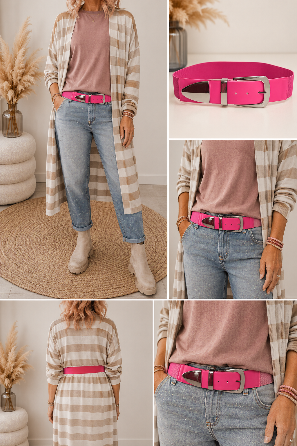 Kaschier-Gürtel pink 85 cm