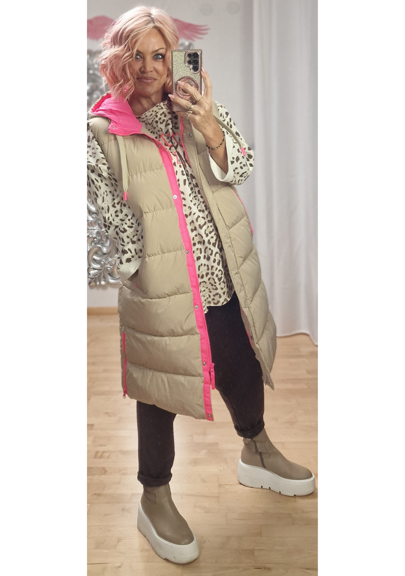 Steppweste smile beige neon Zwillingsherz 