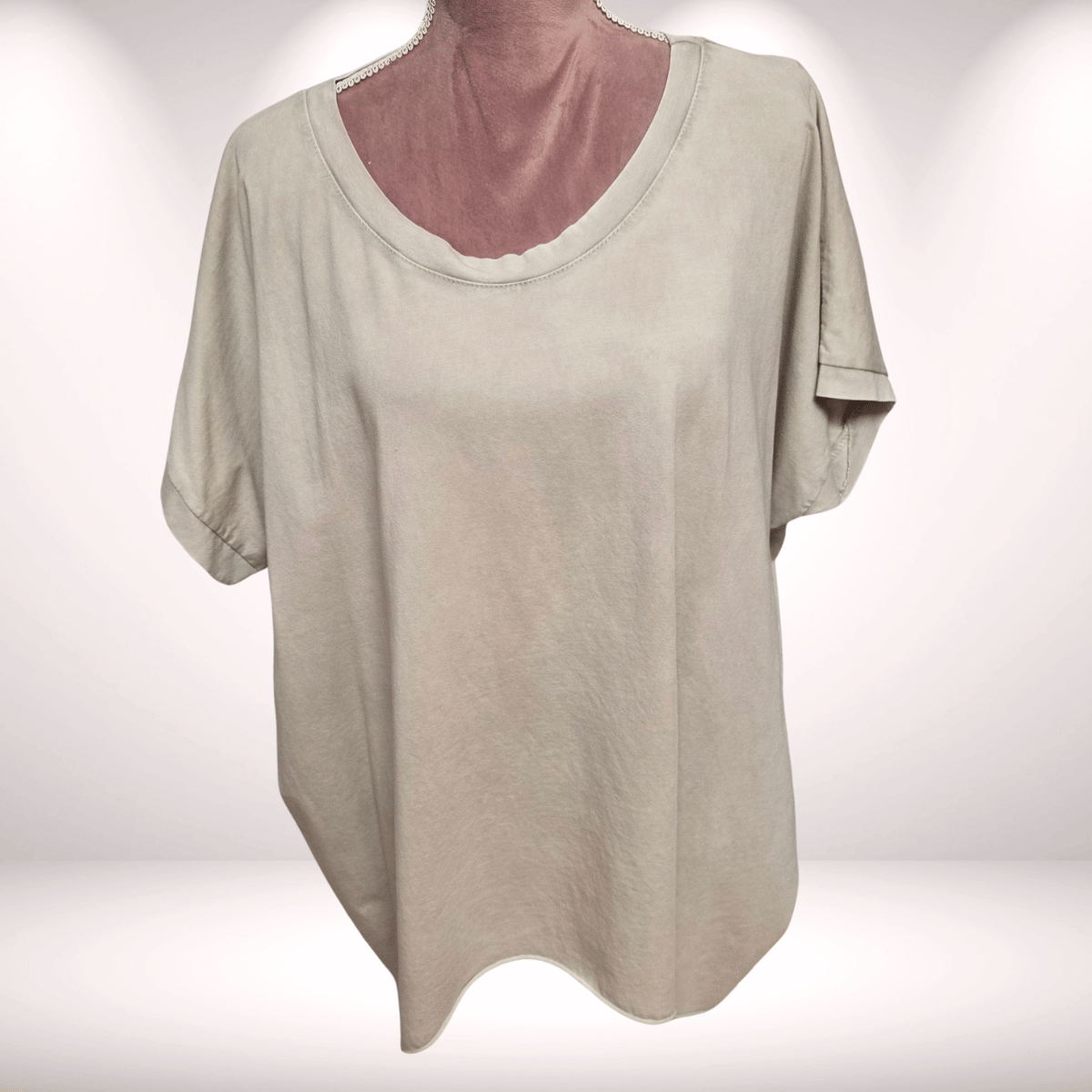 Vokuhila Shirt Beige  – Basic Style vintage