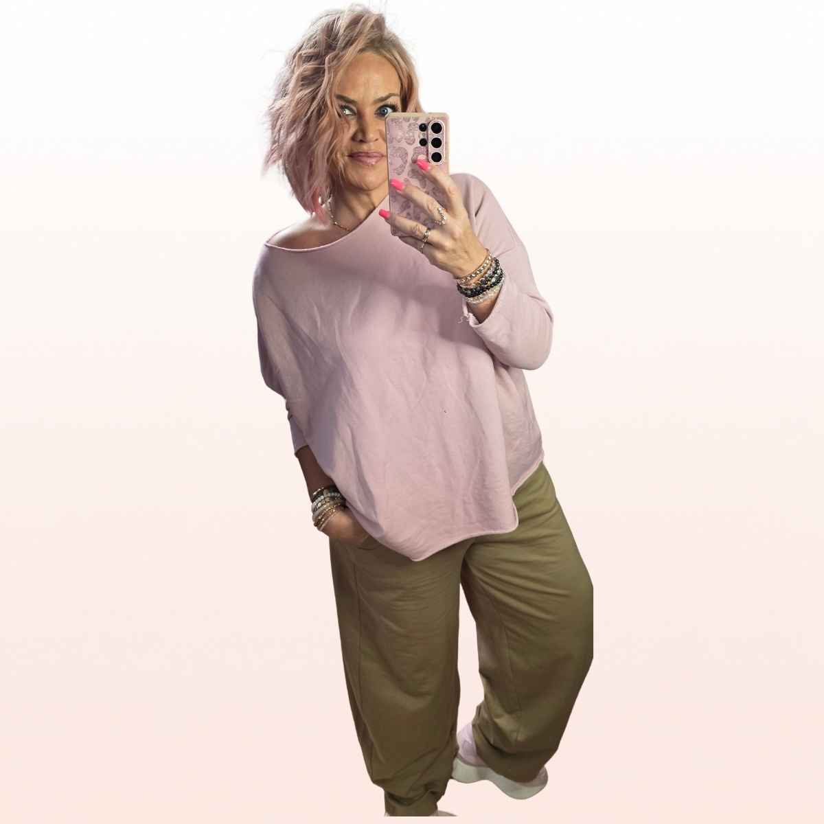 Basic Sweaty Rosa – kastiger Schnitt