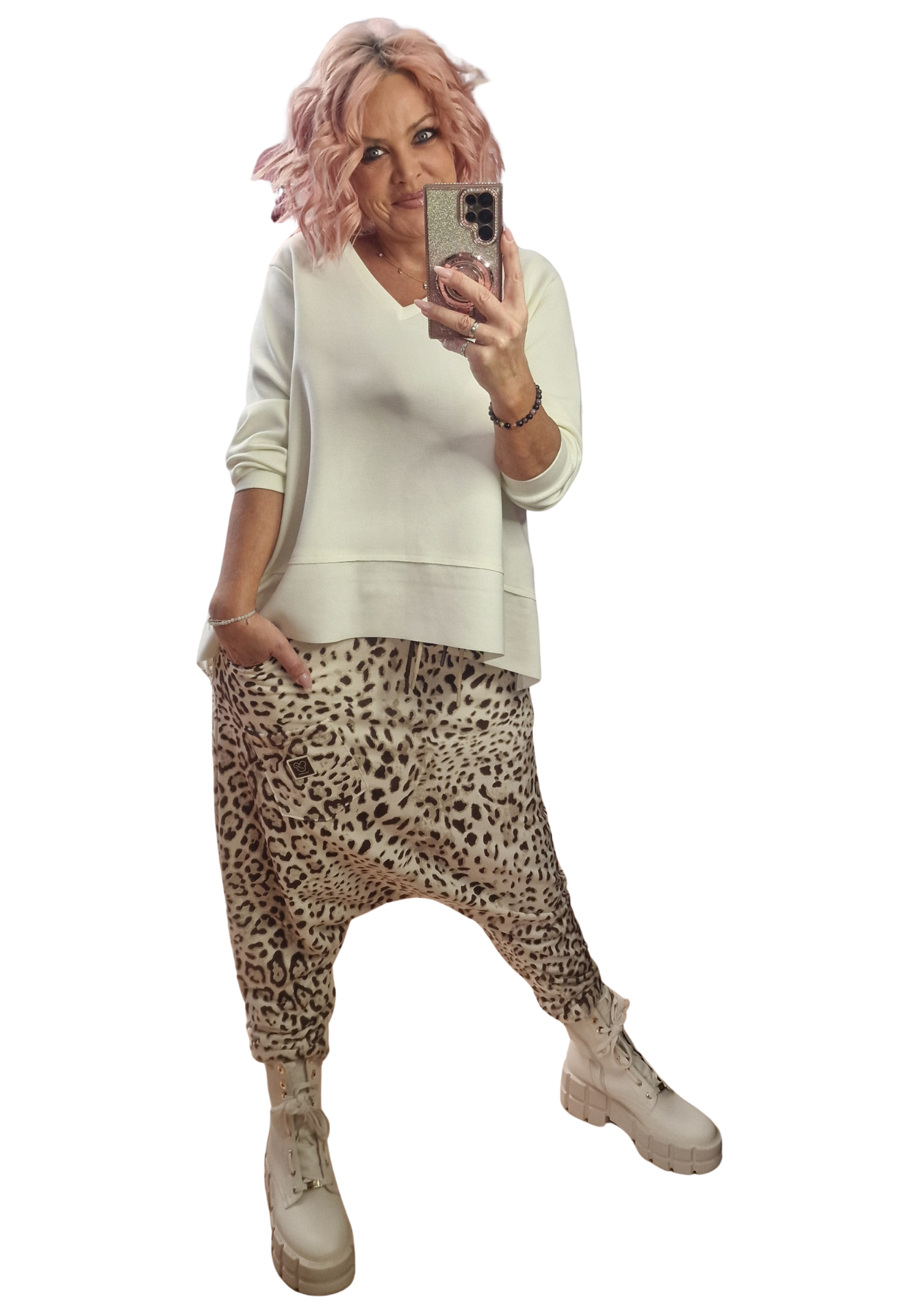 Leobaggy schokocreme tiefer schritt sweatstoff