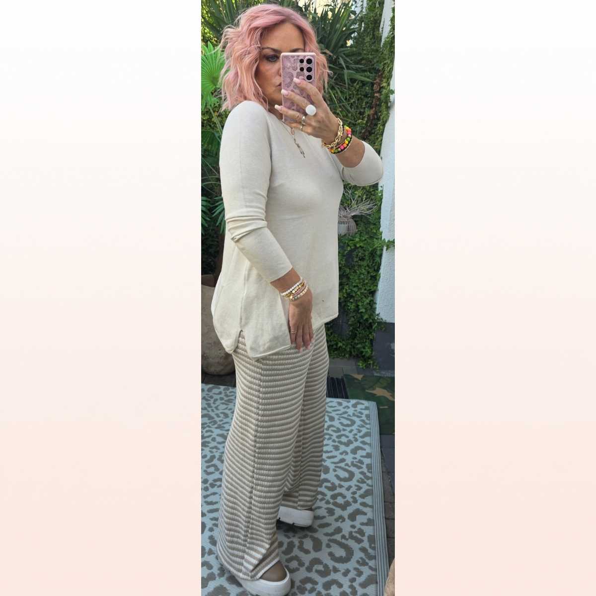 Pulli basicA-Form | Rundhalsausschnitt Beige
