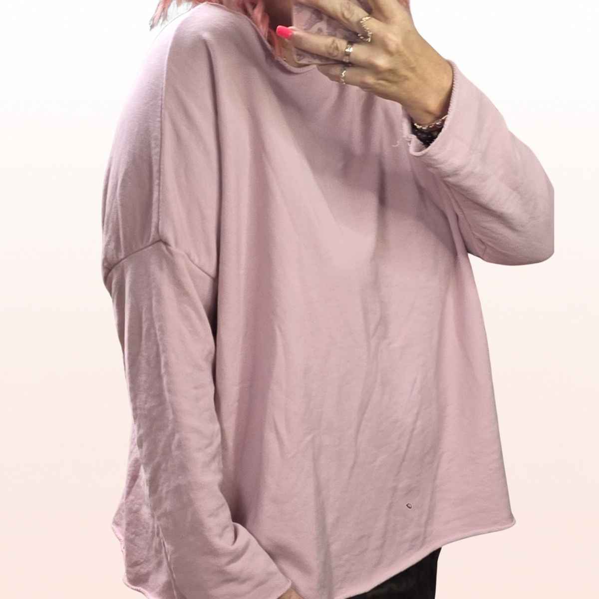 Basic Sweaty Rosa – kastiger Schnitt