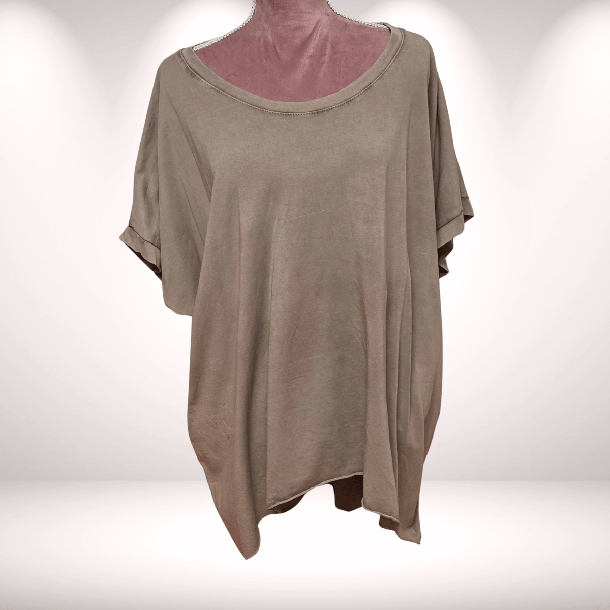 Vokuhila Shirt taupe – Basic vintage Bestseller