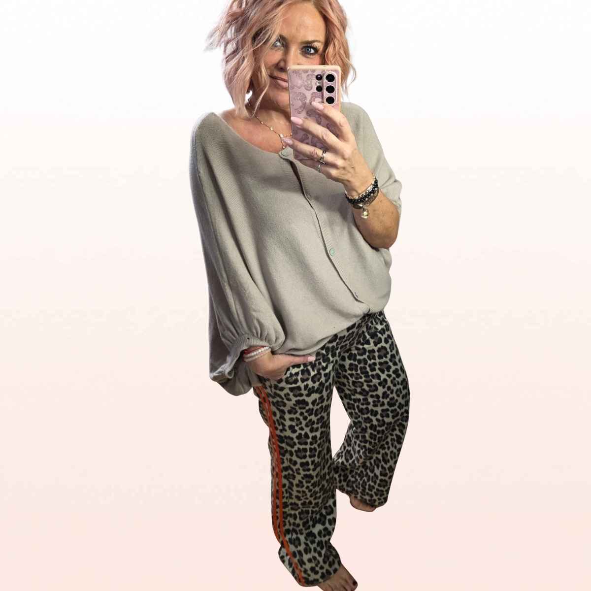 Feinstrickjacken Poncho Beige Oversize