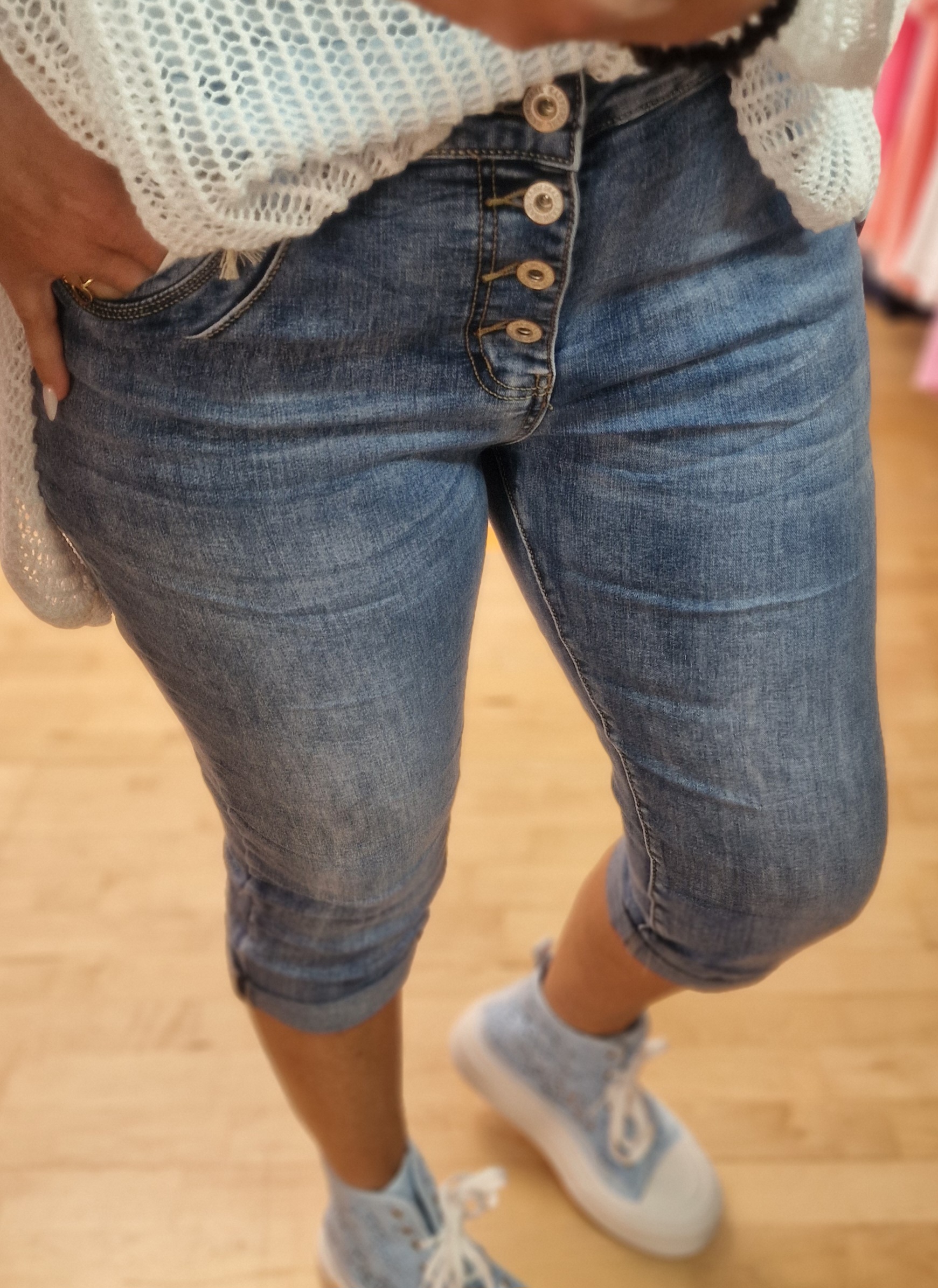 Jeans Hose 3/4 blau 