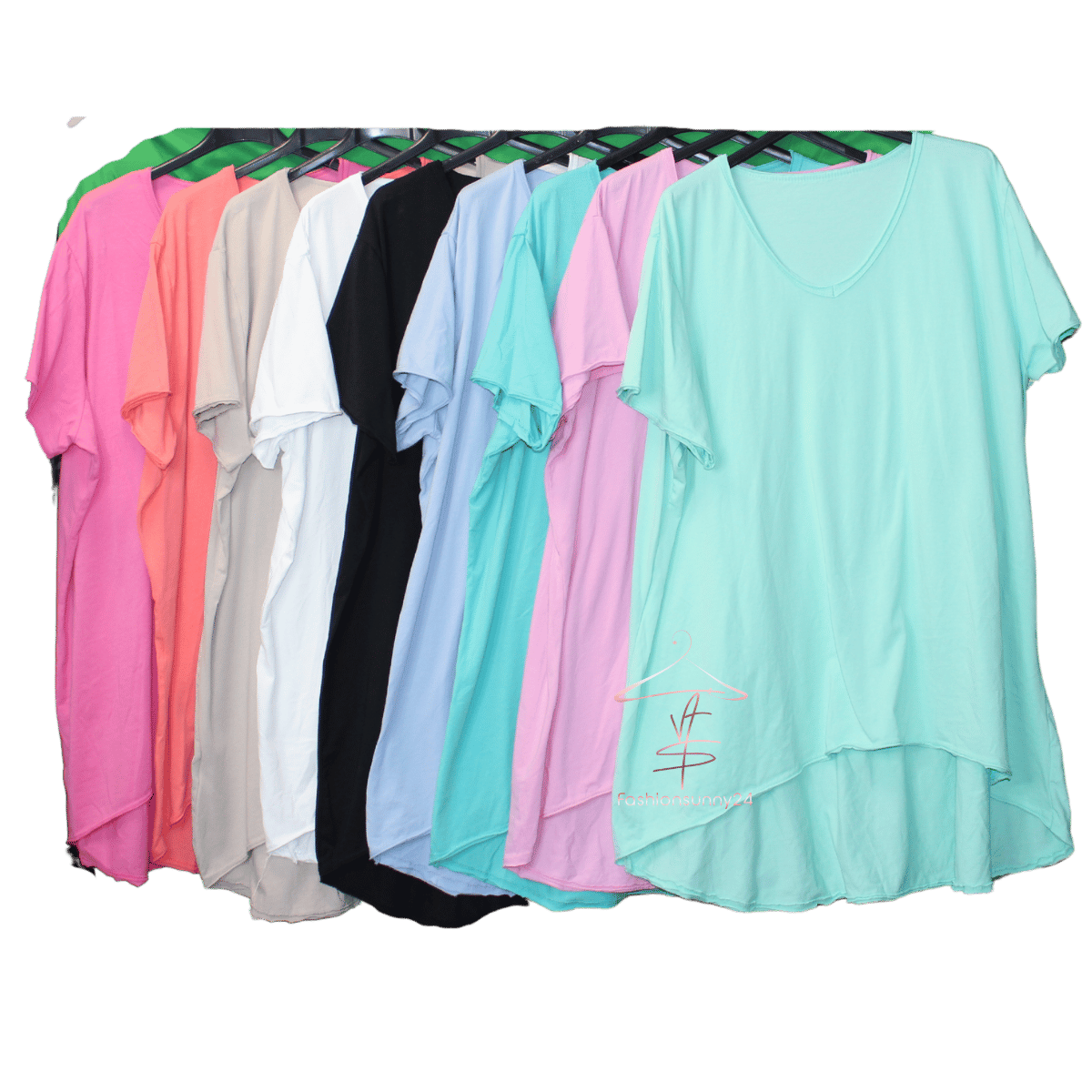 Basic Shirt Kurzarm Vokuhila 
