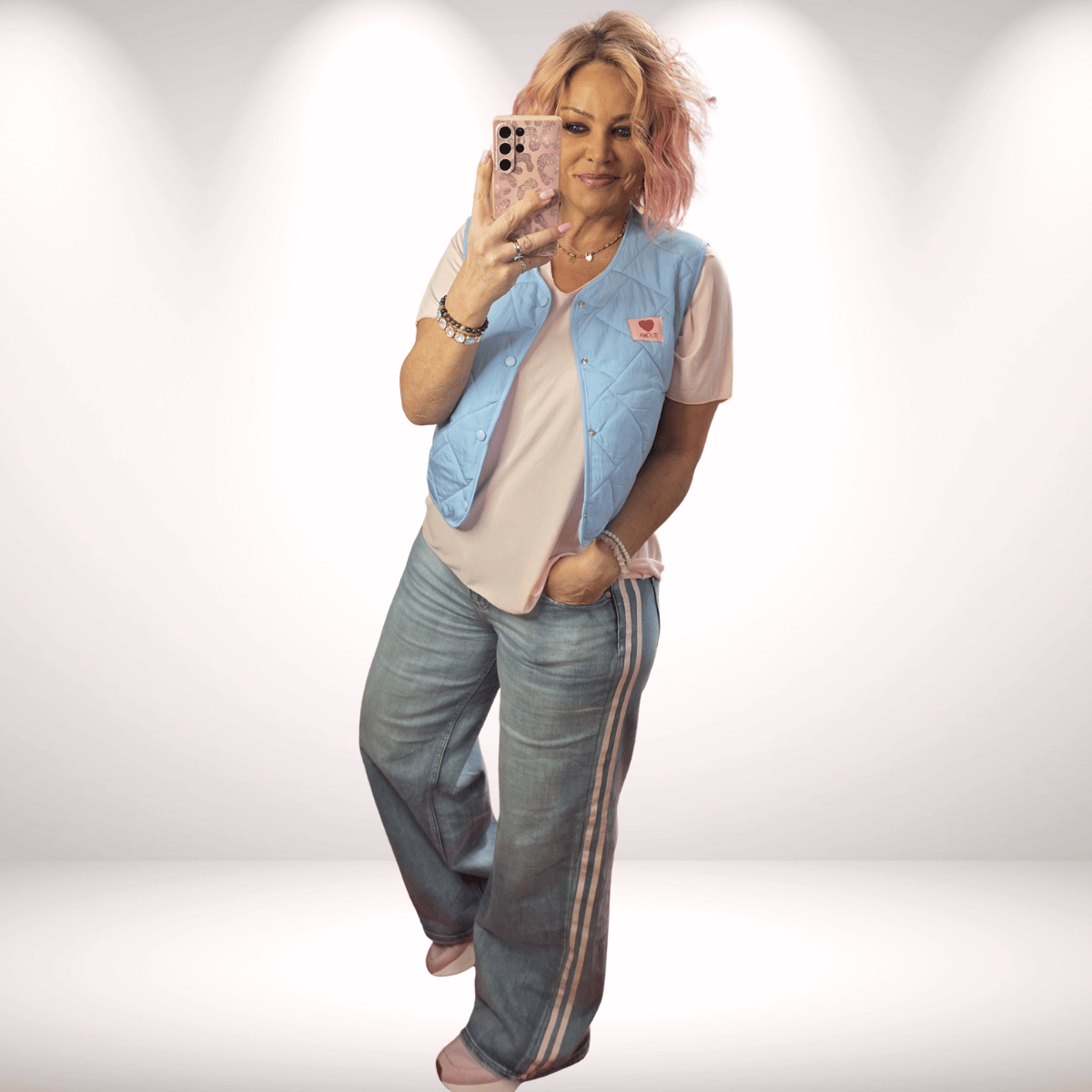 Leichte Puffer-Weste – Hellblau