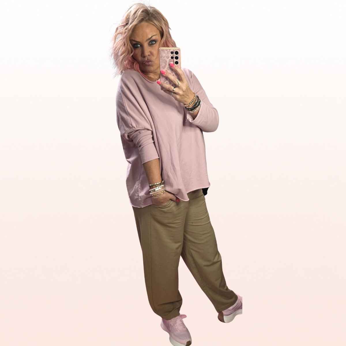 Basic Sweaty Rosa – kastiger Schnitt