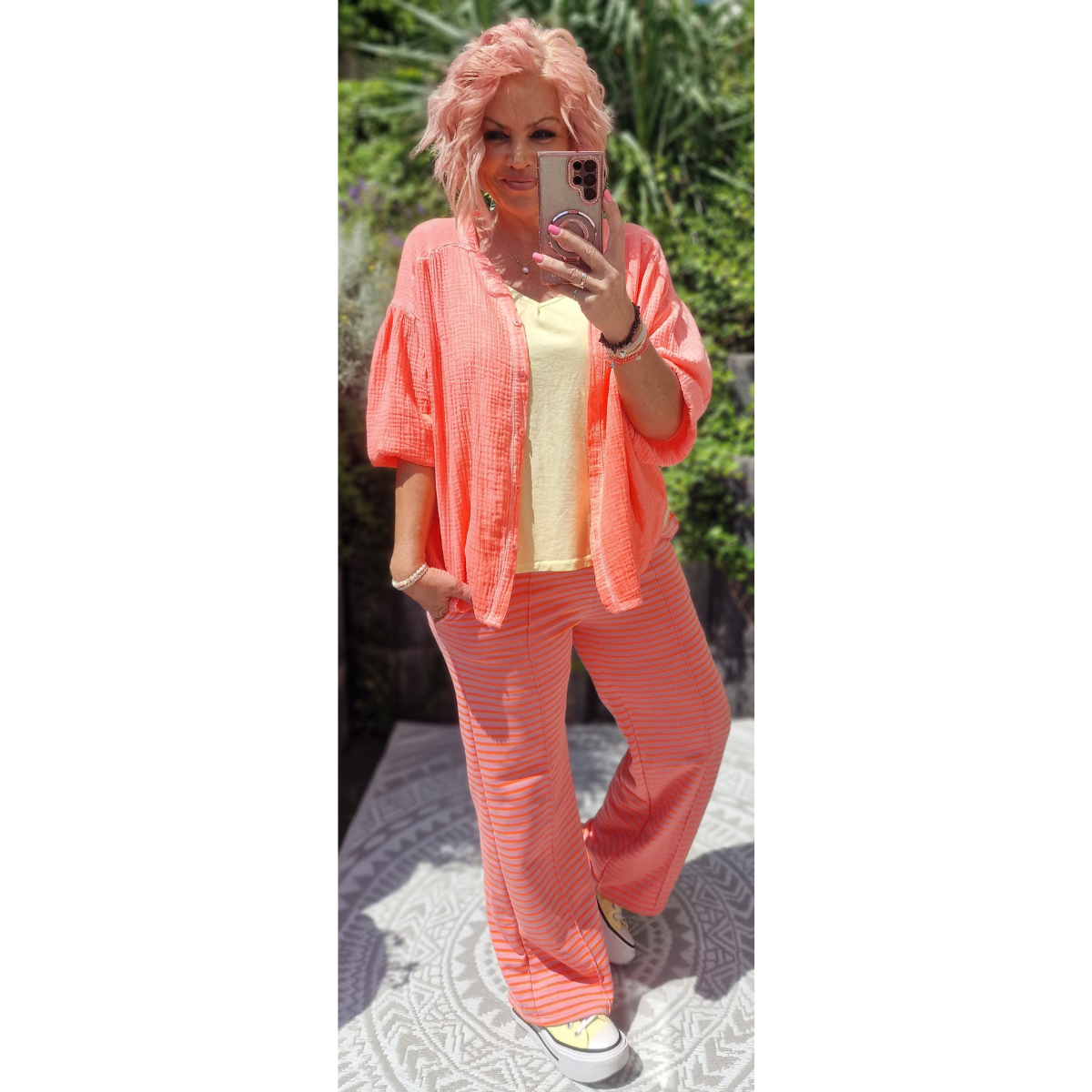 Musselin Bluse Neon 
