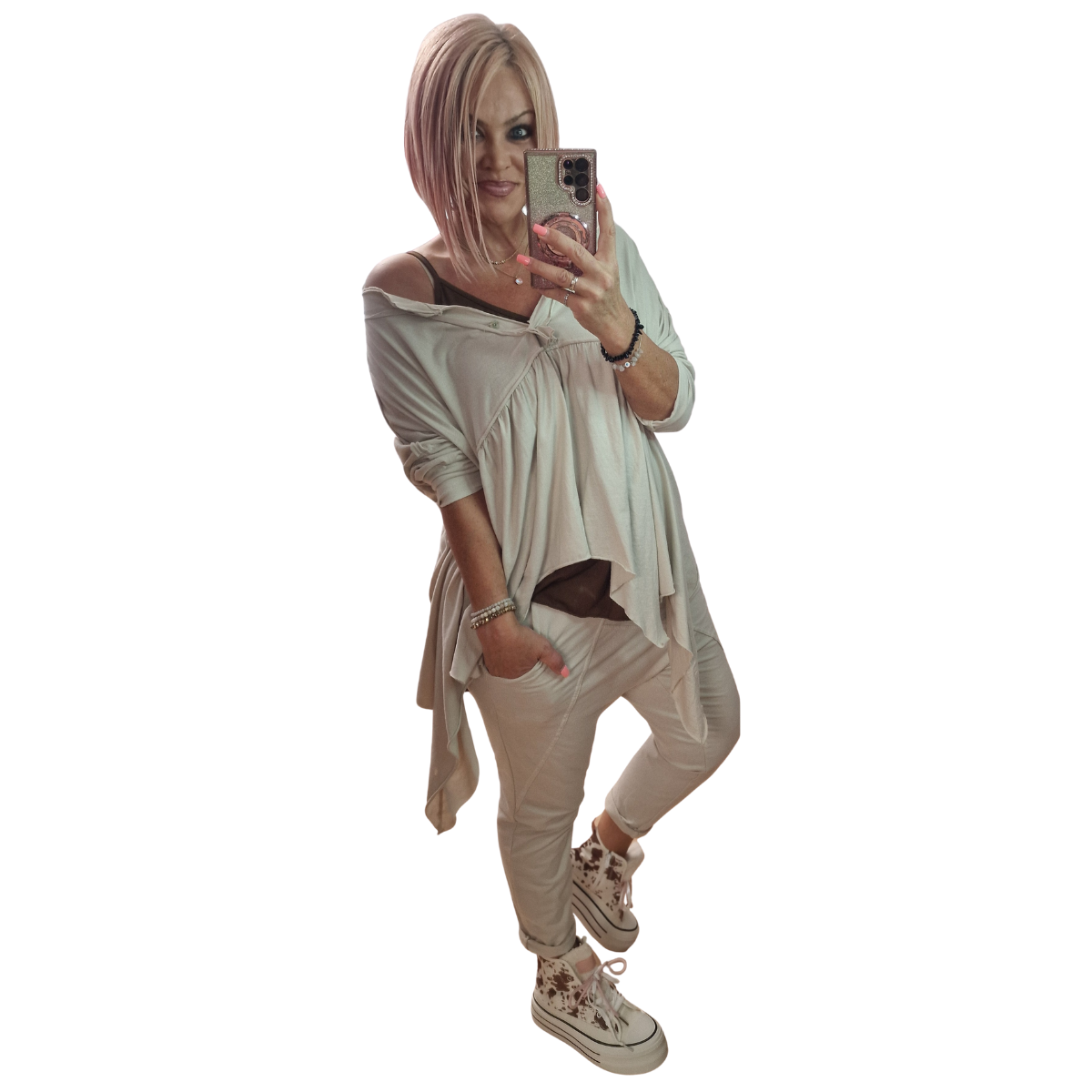 Baggy Sweat beige//taupe//schoko