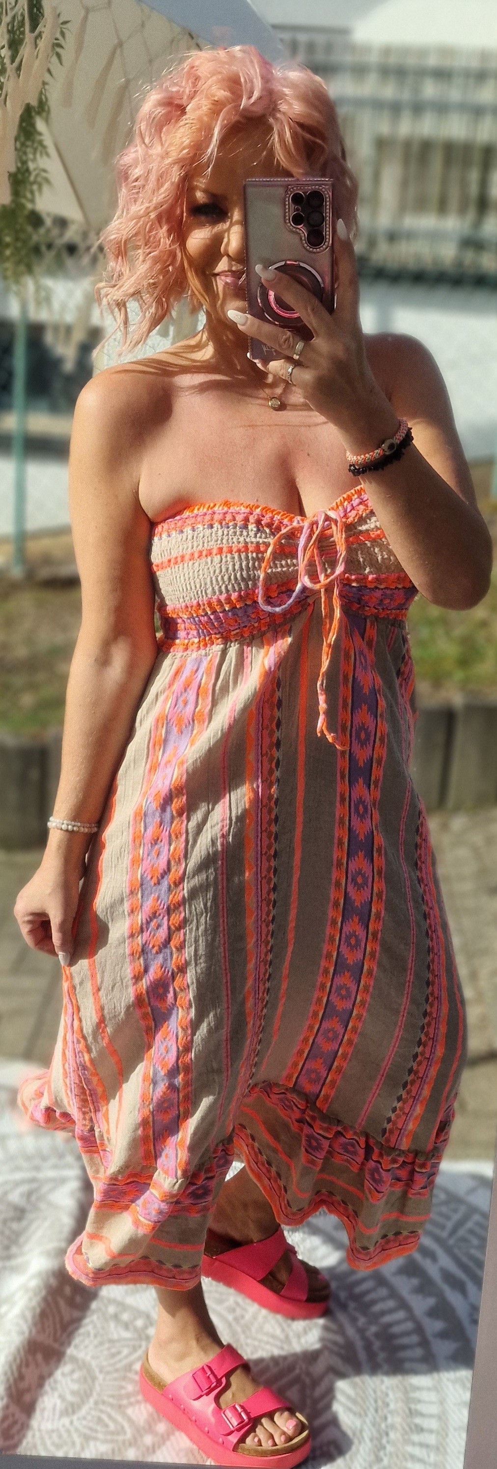 Kleid Smock Bunt