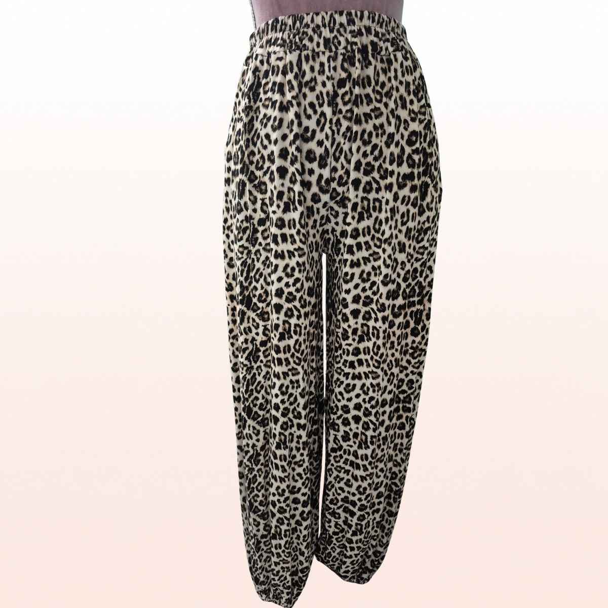 Viskose Pumphose Leo Beige-Schwarz 36-46 onesize
