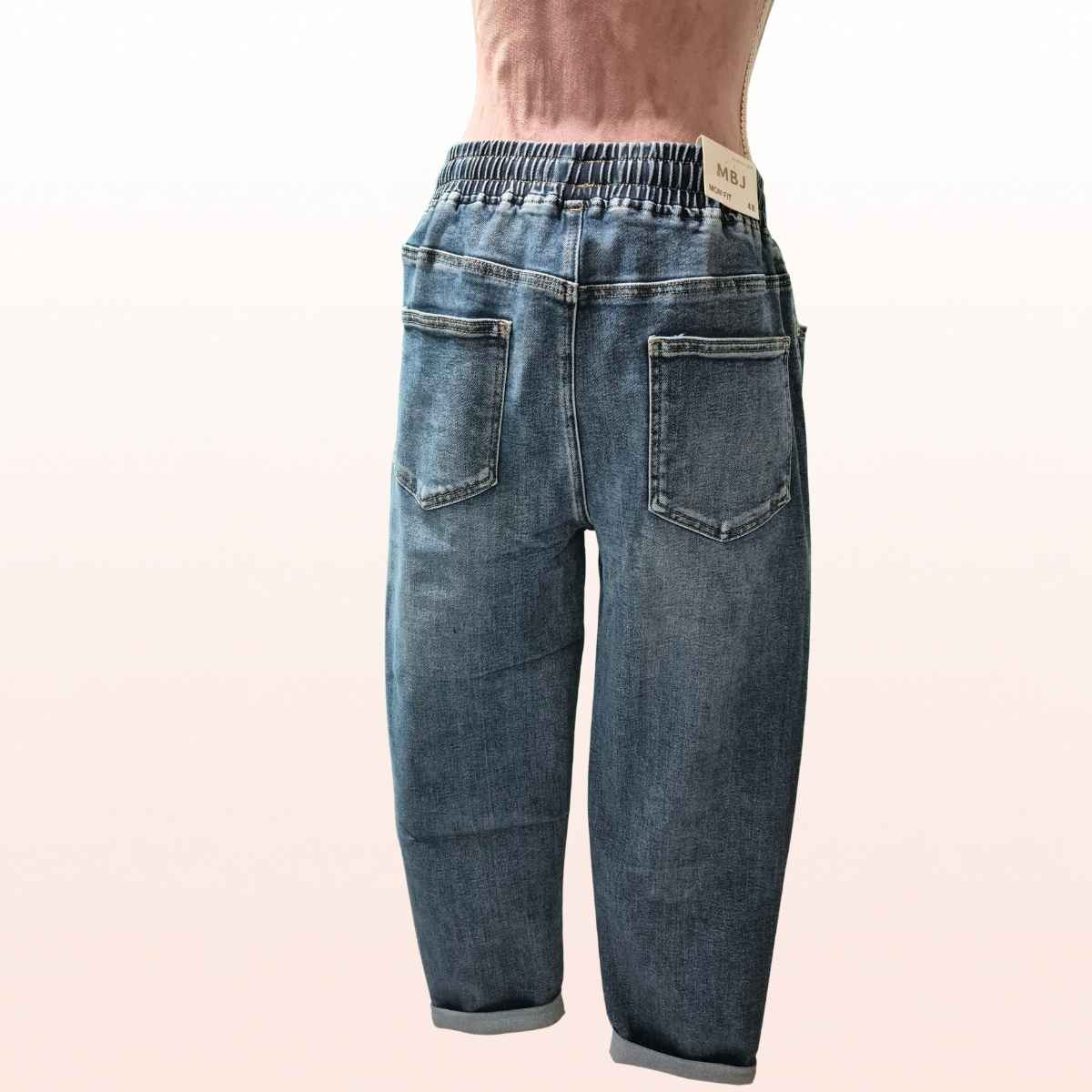 Jeans Mom Fit Denim mit Gummibund