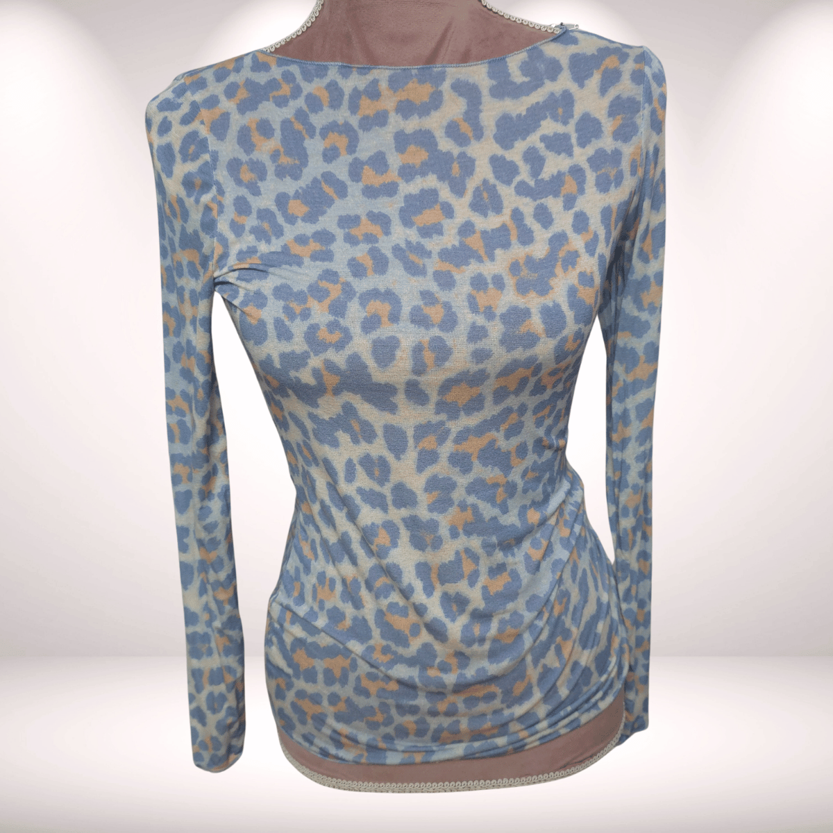 Longsleeve Cashmere Hellblau Leo Rundhals 