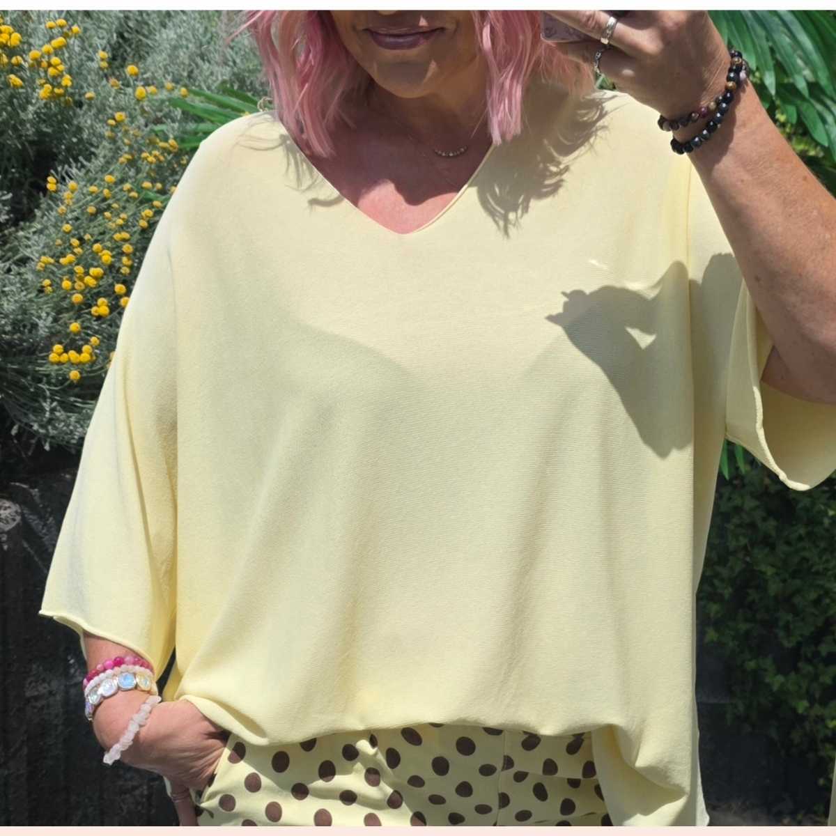 Basic Poncho Shirt – Gelb 