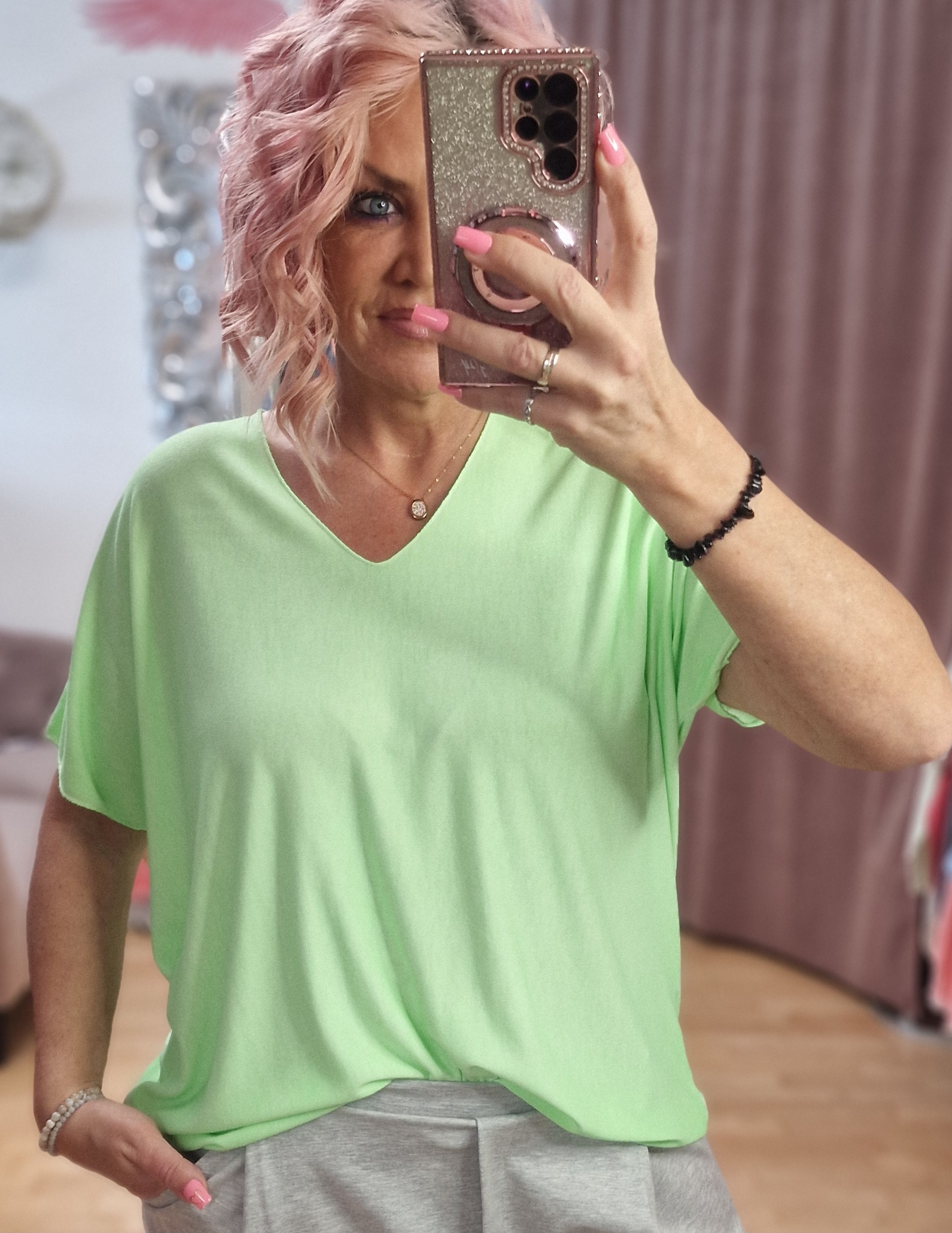Shirt Neonpink & Neongrün