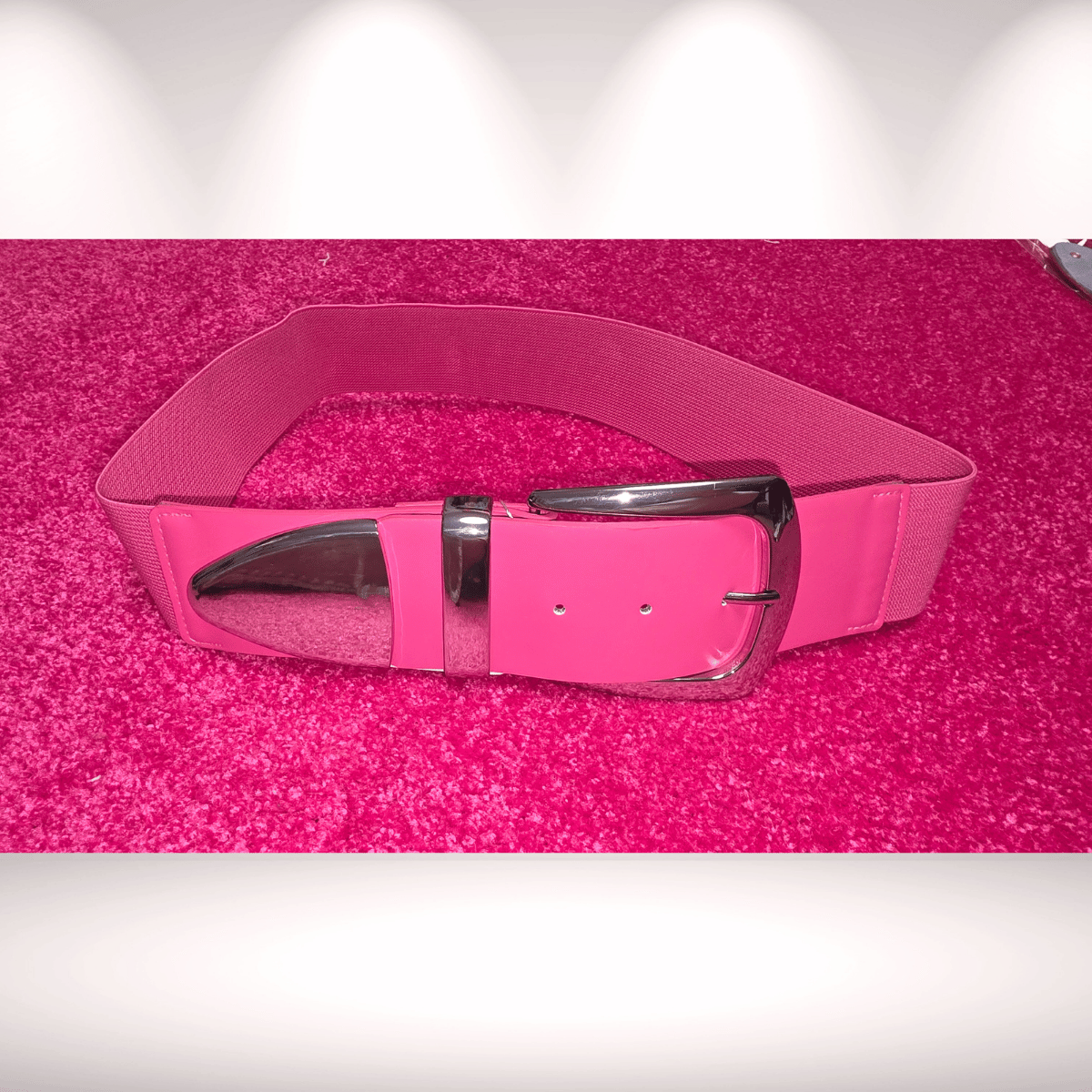 Kaschier-Gürtel mit großer Schnalle Pink 