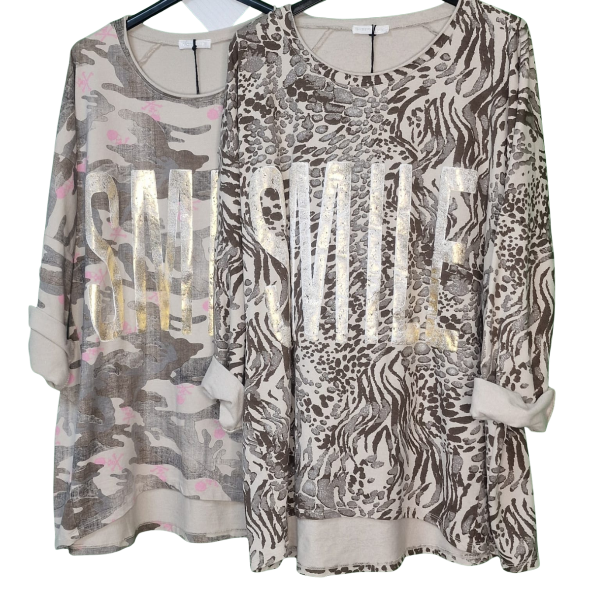 Langarm-Shirt Vokuhila Smile 