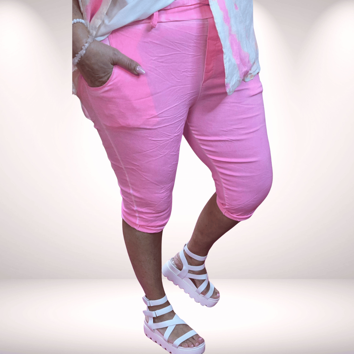 Joggpant unter dem Knie – Neon - Neonpink